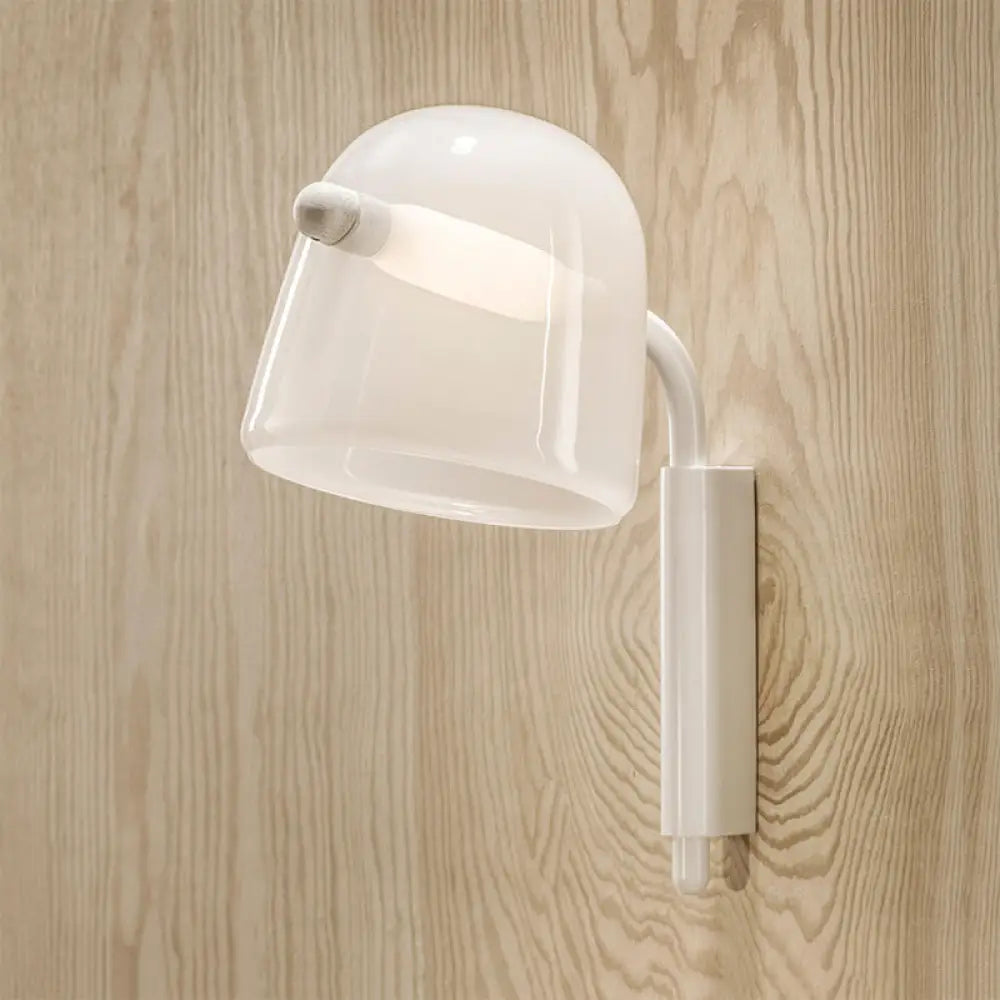 DecorBites™ Modernist LED Dome Living Room Sconce Wall Lamp in White/Black Glass