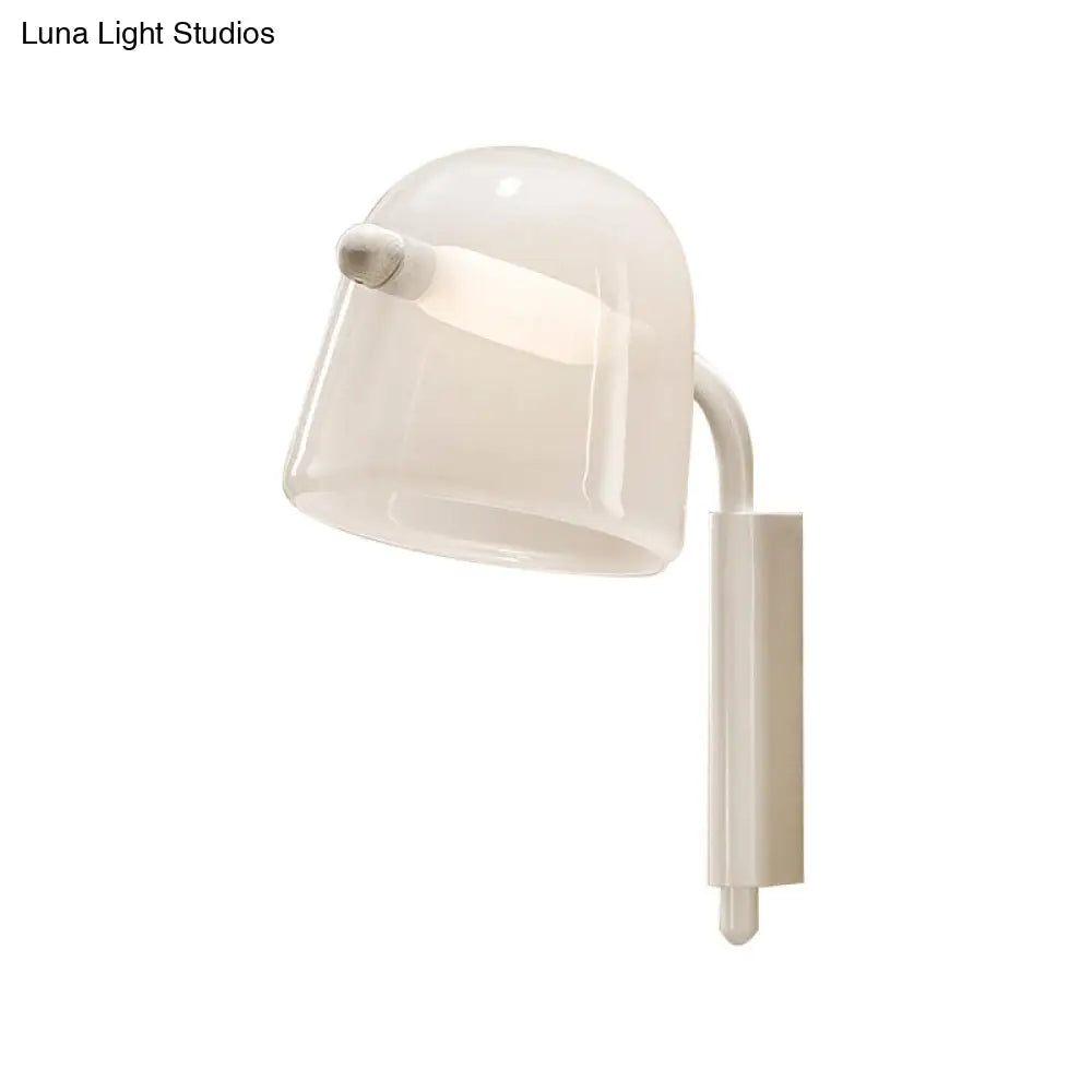 DecorBites™ Modernist LED Dome Living Room Sconce Wall Lamp in White/Black Glass