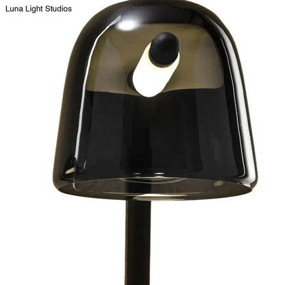 DecorBites™ Modernist LED Dome Living Room Sconce Wall Lamp in White/Black Glass