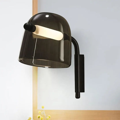 DecorBites™ Modernist LED Dome Living Room Sconce Wall Lamp in White/Black Glass