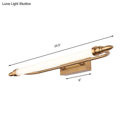 DecorBites™ Modernist LED Gold Tube Metal Vanity Wall Lamp in Natural Light - 21.5"/25.5"/29.5" Wide