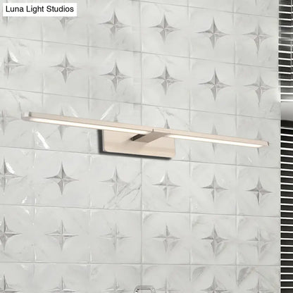 DecorBites™ Modernist LED Metal Wall Sconce Lamp - White/Warm Light, 19.5"/23.5"/34" Wide - Silver/Nickel Finish