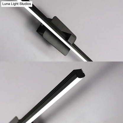 DecorBites™ Modernist LED Vanity Light Fixture - Black/White Linear Design - 16"/19.5" Width - Warm/White Light