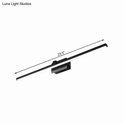 DecorBites™ Modernist LED Vanity Light Fixture - Black/White Linear Design - 16"/19.5" Width - Warm/White Light