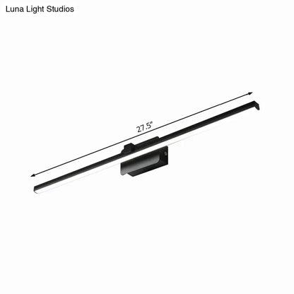 DecorBites™ Modernist LED Vanity Light Fixture - Black/White Linear Design - 16"/19.5" Width - Warm/White Light