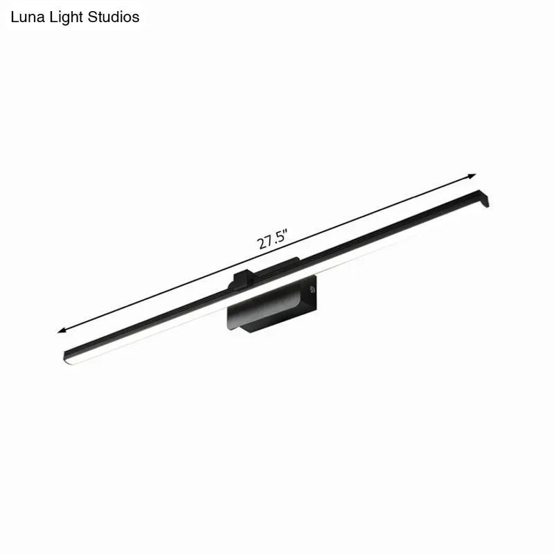 DecorBites™ Modernist LED Vanity Light Fixture - Black/White Linear Design - 16"/19.5" Width - Warm/White Light