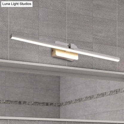 DecorBites™ Modernist LED Vanity Light Fixture - Black/White Linear Design - 16"/19.5" Width - Warm/White Light