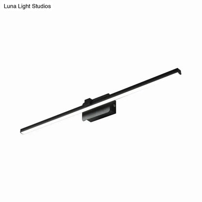 DecorBites™ Modernist LED Vanity Light Fixture - Black/White Linear Design - 16"/19.5" Width - Warm/White Light