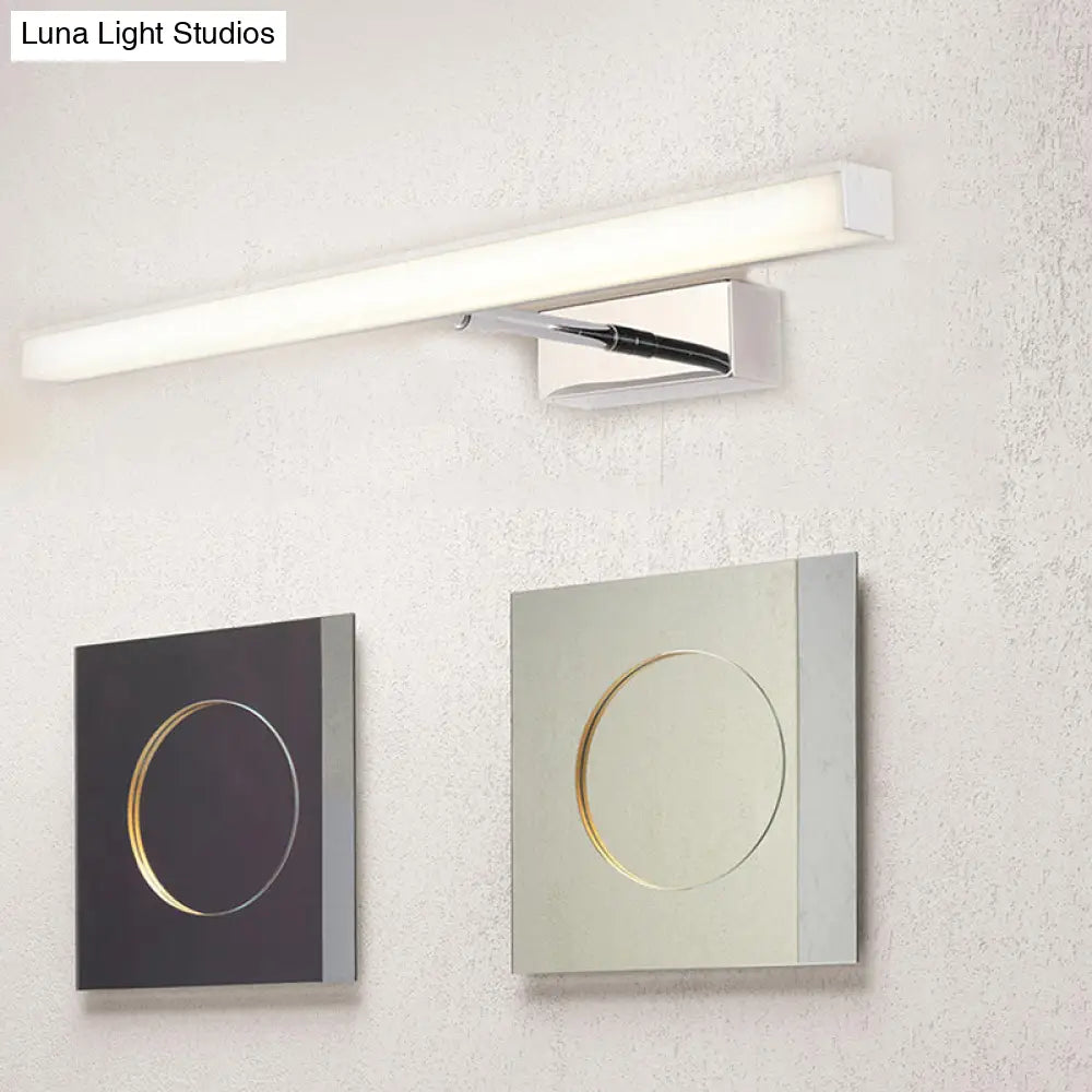 DecorBites™ Modernist Metal Linear Vanity Sconce - 16"/19.5"/23.5" Wide, LED, Black/Silver, Natural Light