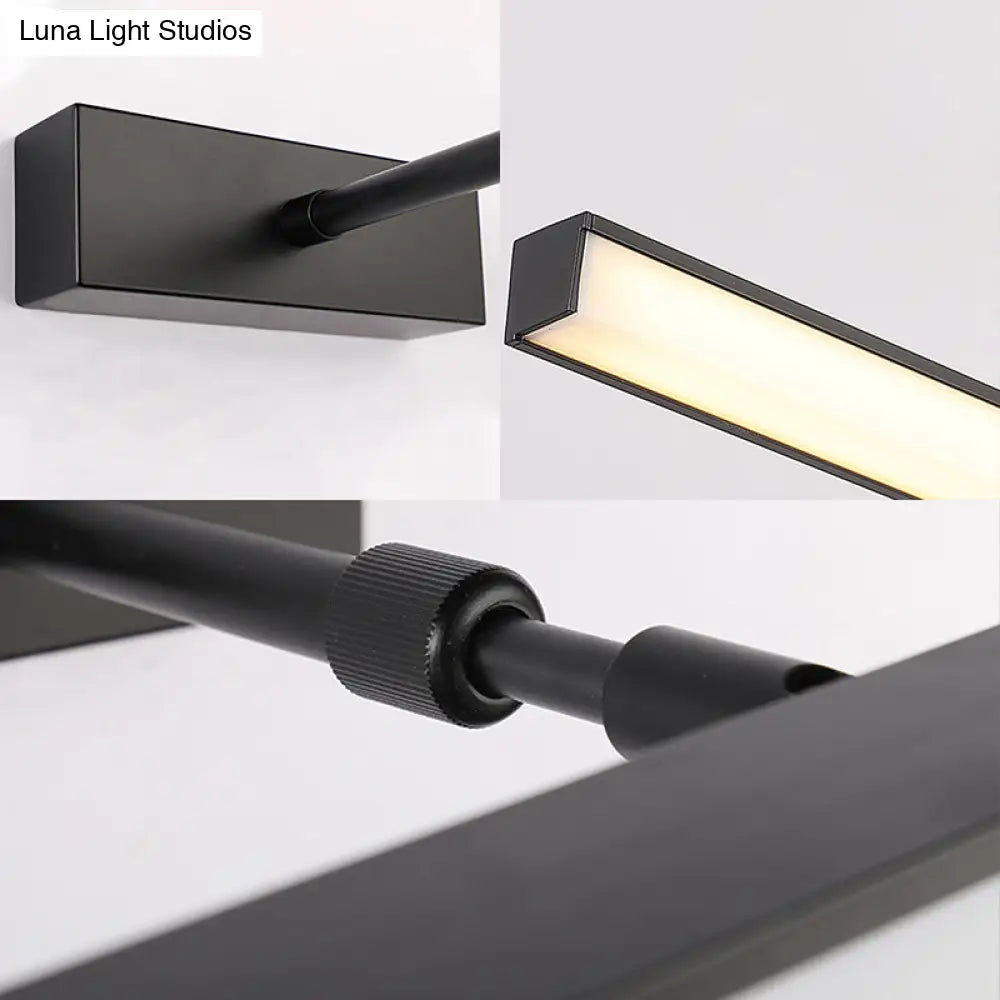 DecorBites™ Modernist Metal Linear Vanity Sconce - 16"/19.5"/23.5" Wide, LED, Black/Silver, Natural Light