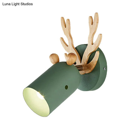 DecorBites™ Modernist Metal Wall Sconce with Antler Design and Cylinder Shape for Bedroom Lighting