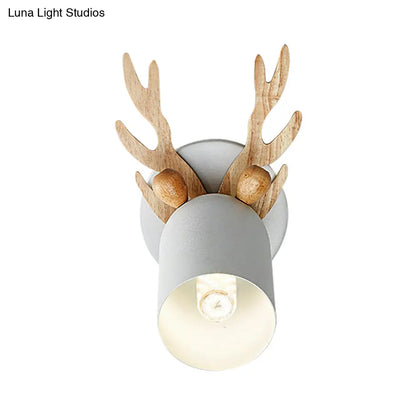 DecorBites™ Modernist Metal Wall Sconce with Antler Design and Cylinder Shape for Bedroom Lighting