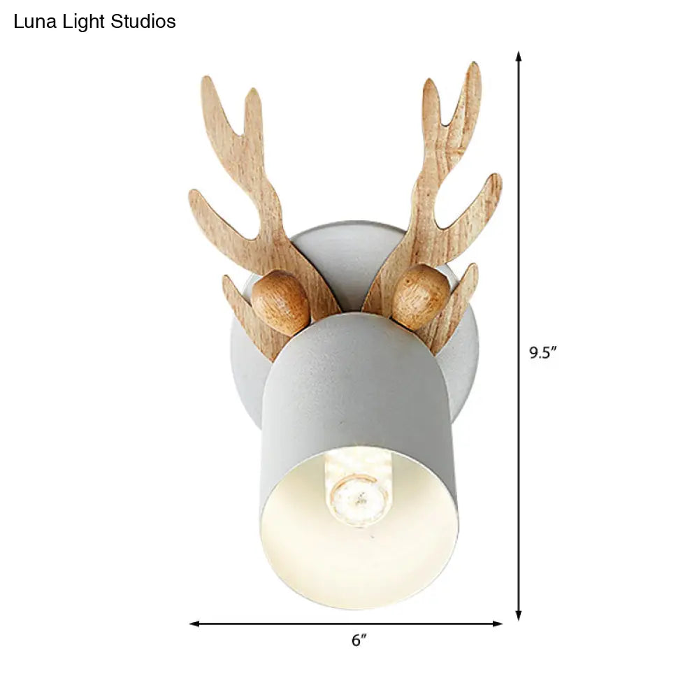 DecorBites™ Modernist Metal Wall Sconce with Antler Design and Cylinder Shape for Bedroom Lighting