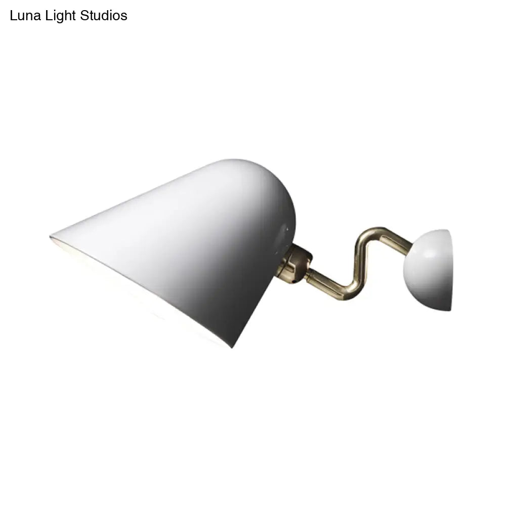 DecorBites™ Modernist Metal Wall Sconce with Rotating Node - Wide Flare, White, 1 Head