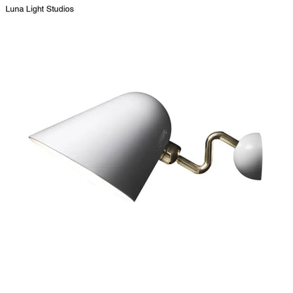 DecorBites™ Modernist Metal Wall Sconce with Rotating Node - Wide Flare, White, 1 Head