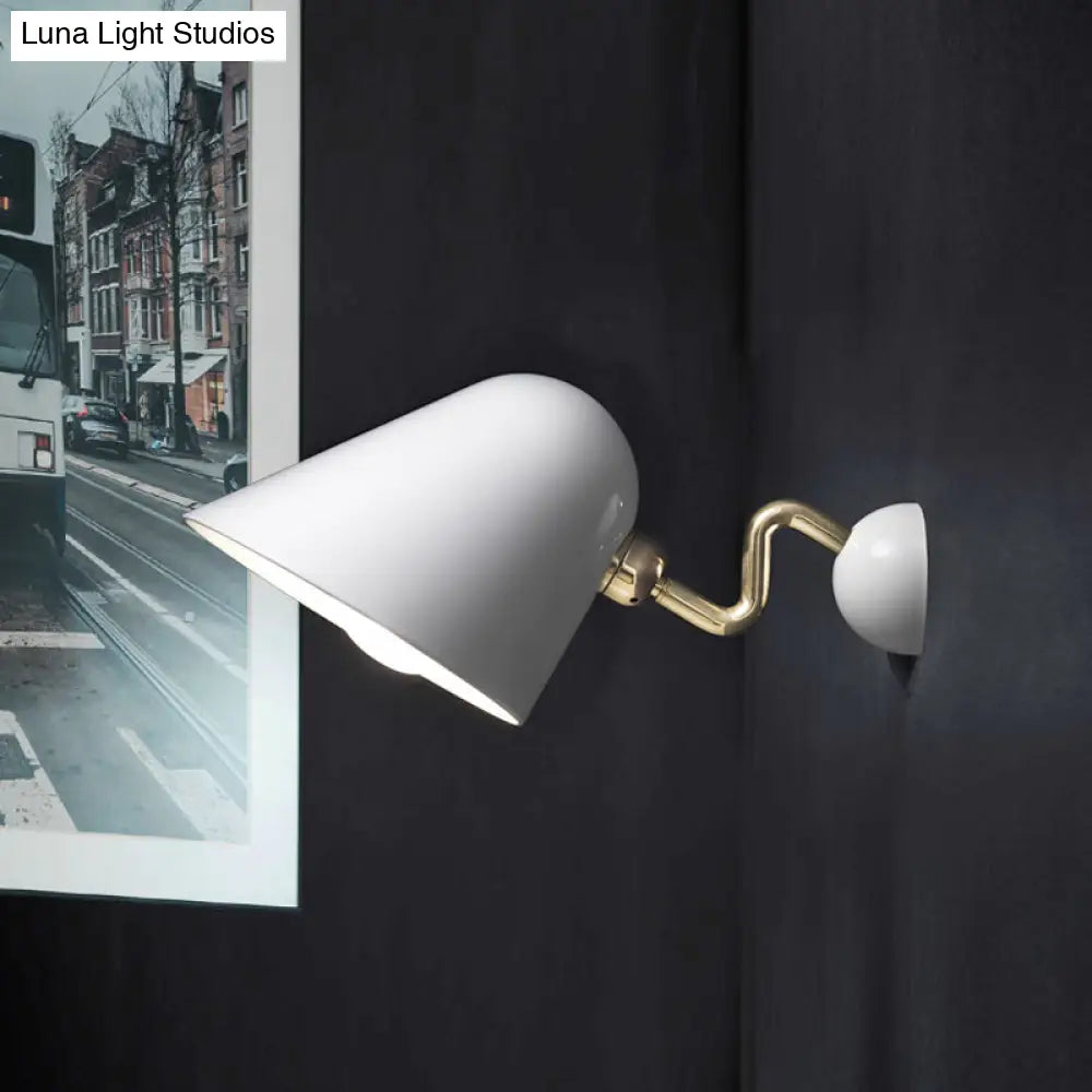 DecorBites™ Modernist Metal Wall Sconce with Rotating Node - Wide Flare, White, 1 Head