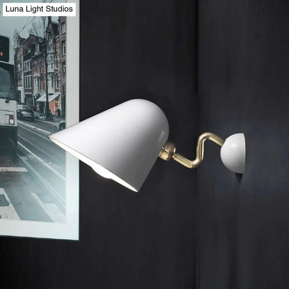 DecorBites™ Modernist Metal Wall Sconce with Rotating Node - Wide Flare, White, 1 Head
