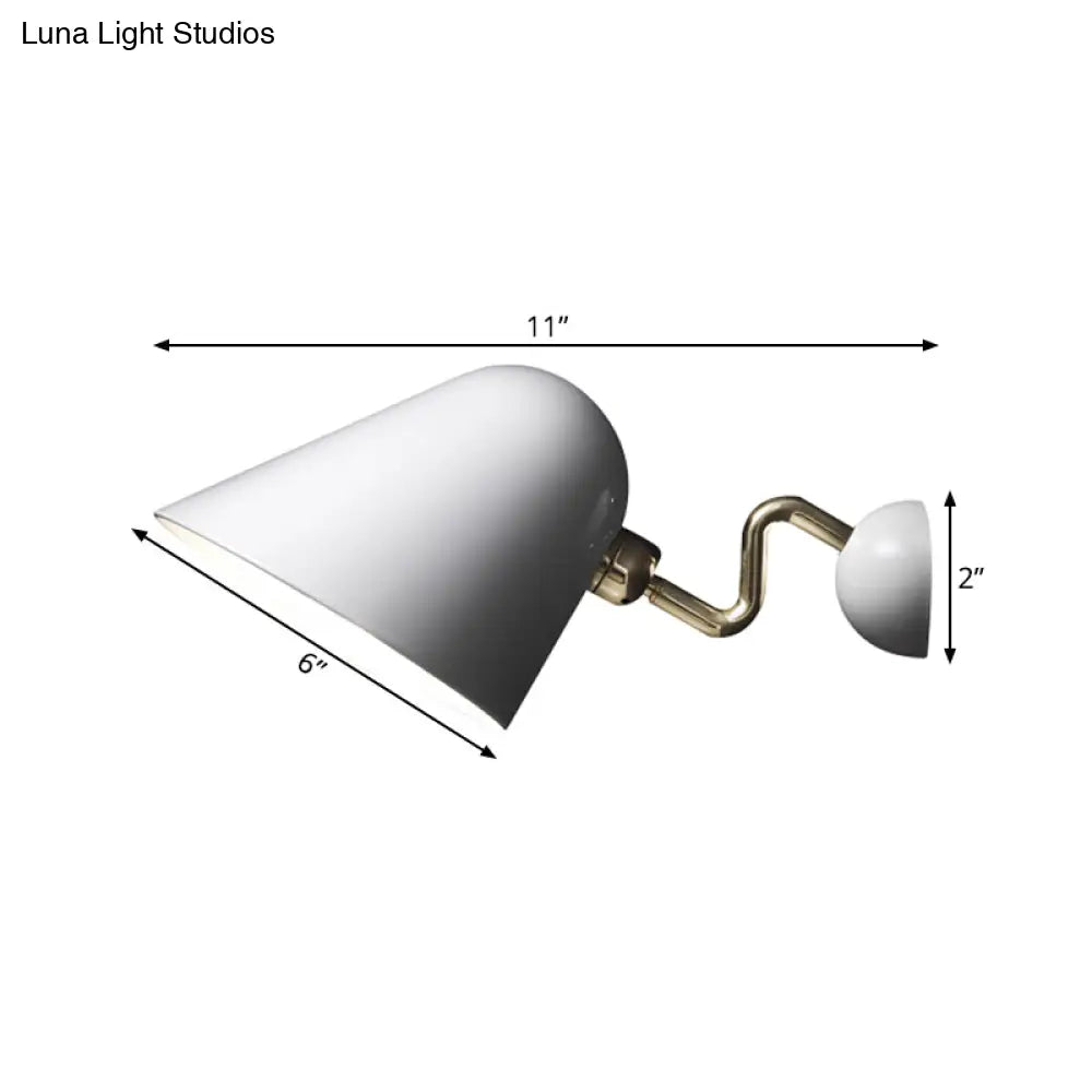 DecorBites™ Modernist Metal Wall Sconce with Rotating Node - Wide Flare, White, 1 Head