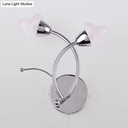 DecorBites™ Modernist Mushroom Milk Glass Wall Light with Chrome LED – Ideal for Office