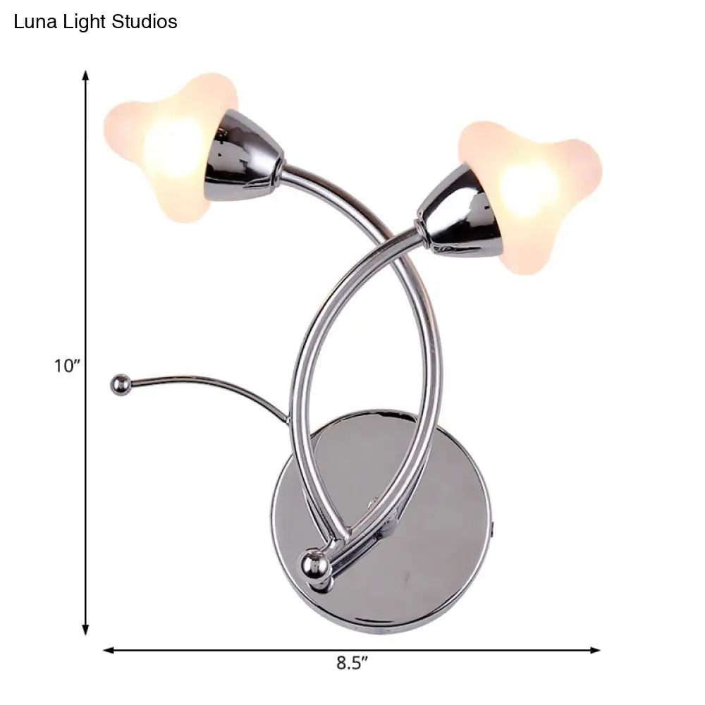 DecorBites™ Modernist Mushroom Milk Glass Wall Light with Chrome LED – Ideal for Office
