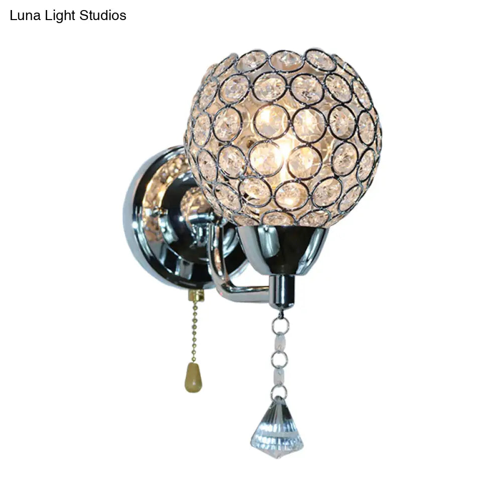DecorBites™ Modernist Nickle Faceted Clear Glass 1-Bulb Wall Sconce Light Fixture