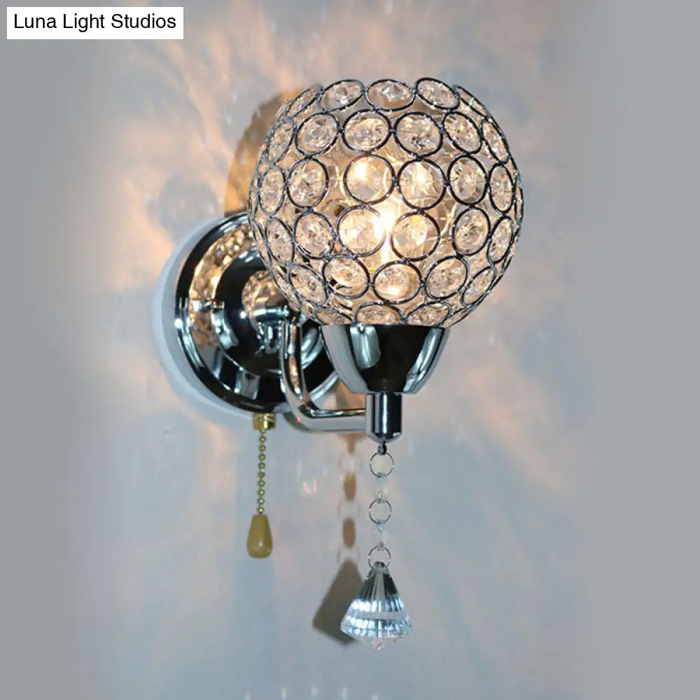 DecorBites™ Modernist Nickle Faceted Clear Glass 1-Bulb Wall Sconce Light Fixture