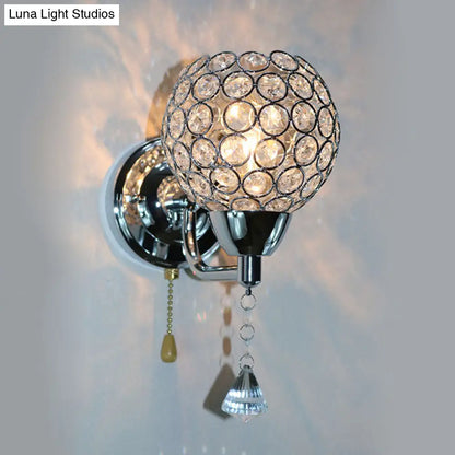 DecorBites™ Modernist Nickle Faceted Clear Glass 1-Bulb Wall Sconce Light Fixture