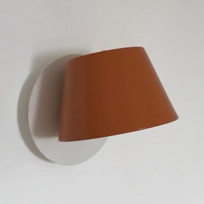 Modernist orange metal shade wall lamp bedroom light fixture