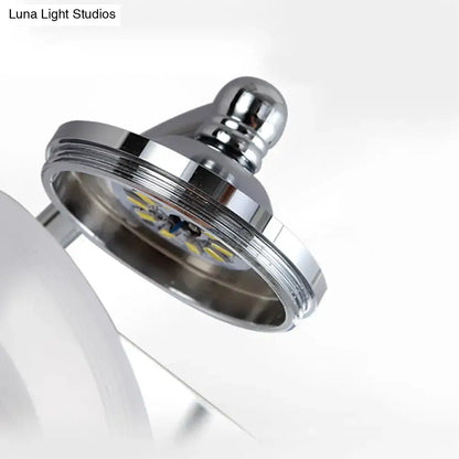 Modernist silver bathroom vanity light with frosted acrylic shades
