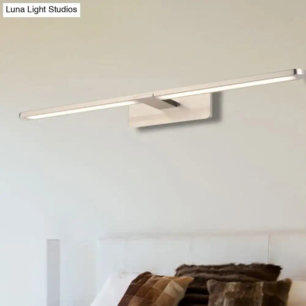 Modernist silver metal wall sconce lamp – living room led light