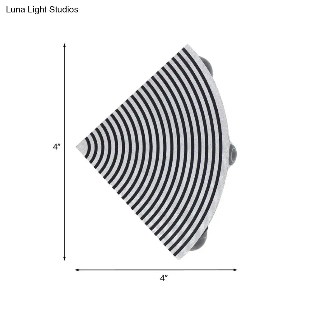 Modernist striped black & silver led wall lamp living room light