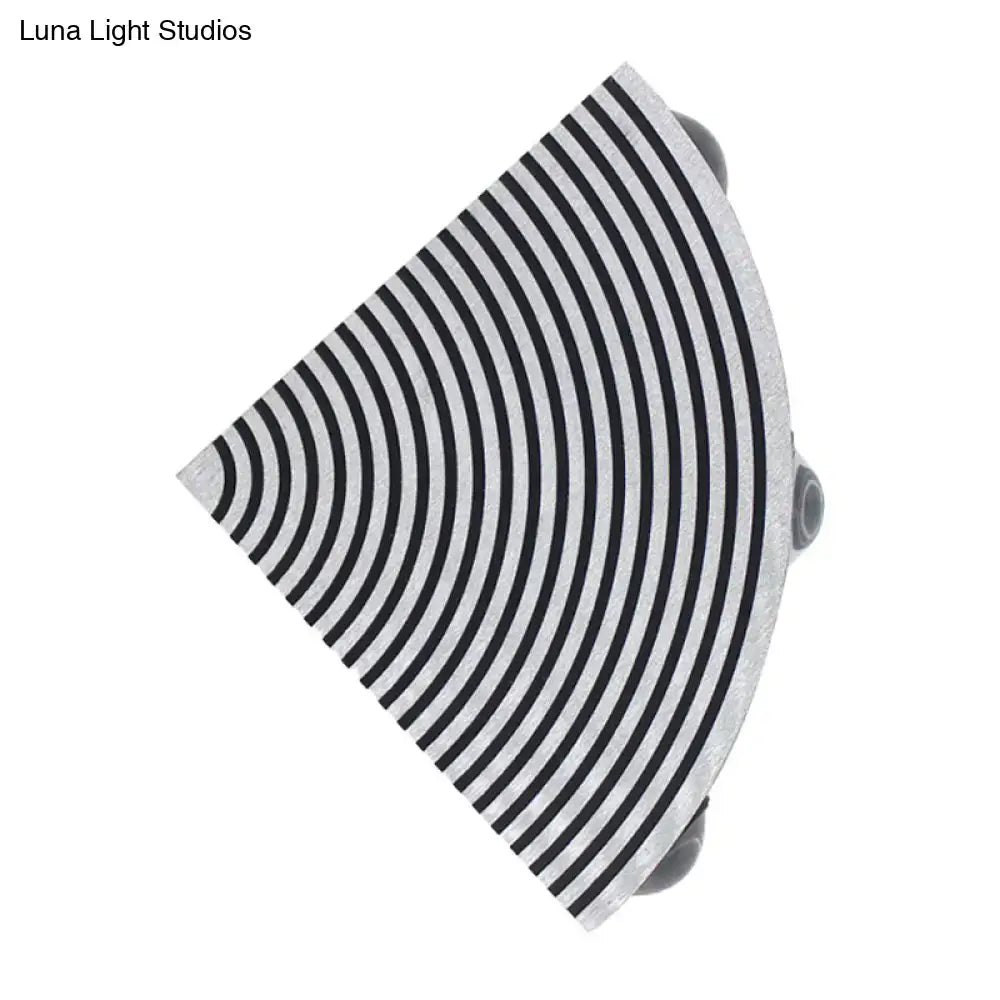 Modernist striped black & silver led wall lamp living room light