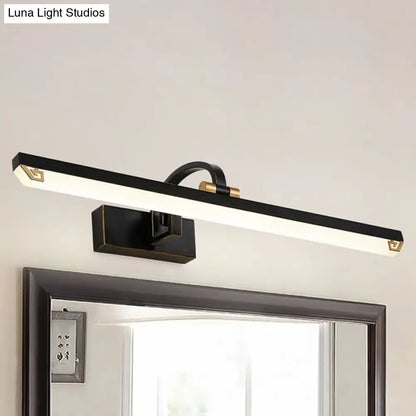 DecorBites™ Modernist Style Black Finish Linear Vanity Light: 16"/22" wide LED Acrylic and Metal Wall Lamp for Bathroom - Warm/White Lighting