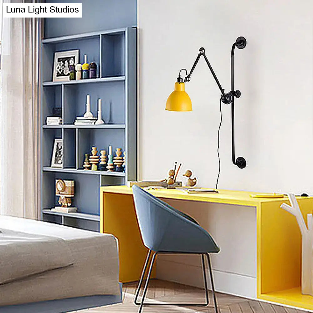 Modernist style black & white adjustable wall light dining room