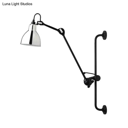 Modernist style black & white adjustable wall light dining room