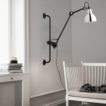 Modernist style black & white adjustable wall light dining room
