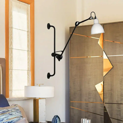 Modernist style black & white adjustable wall light dining room