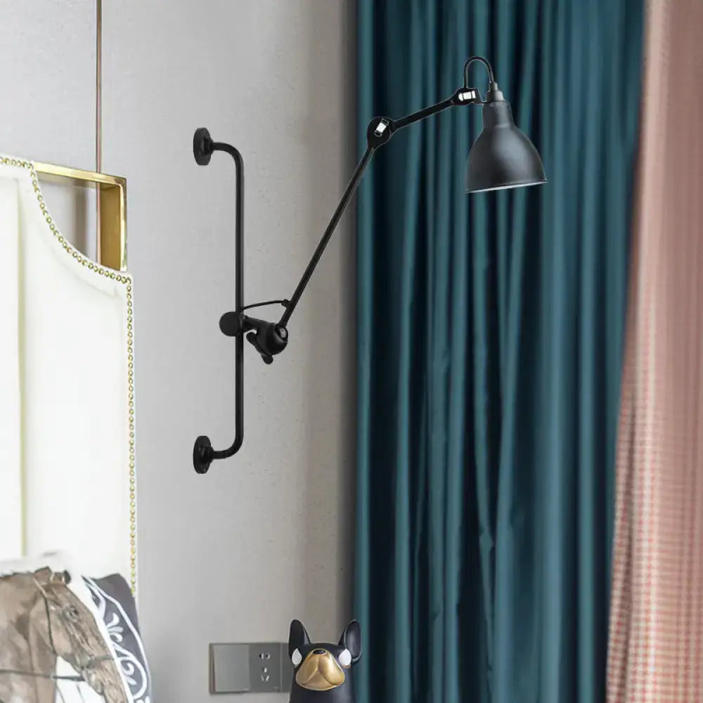 Modernist style black & white adjustable wall light dining room