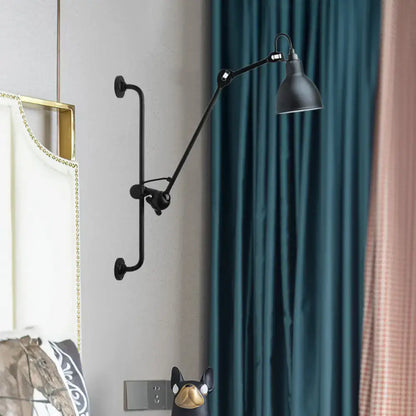 Modernist style black & white adjustable wall light dining room