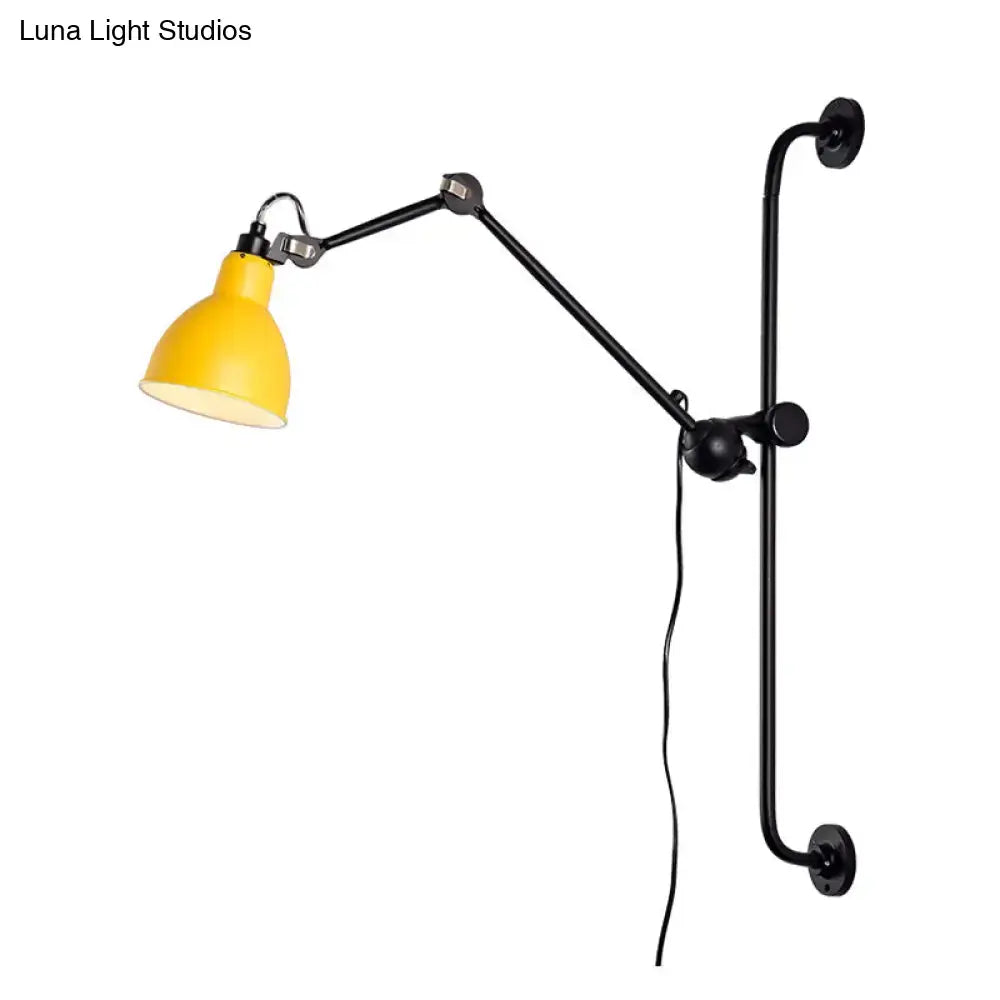 Modernist style black & white adjustable wall light dining room