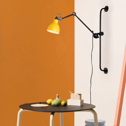Modernist style black & white adjustable wall light dining room