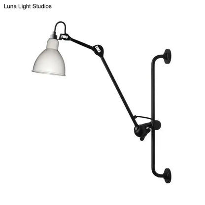 Modernist style black & white adjustable wall light dining room