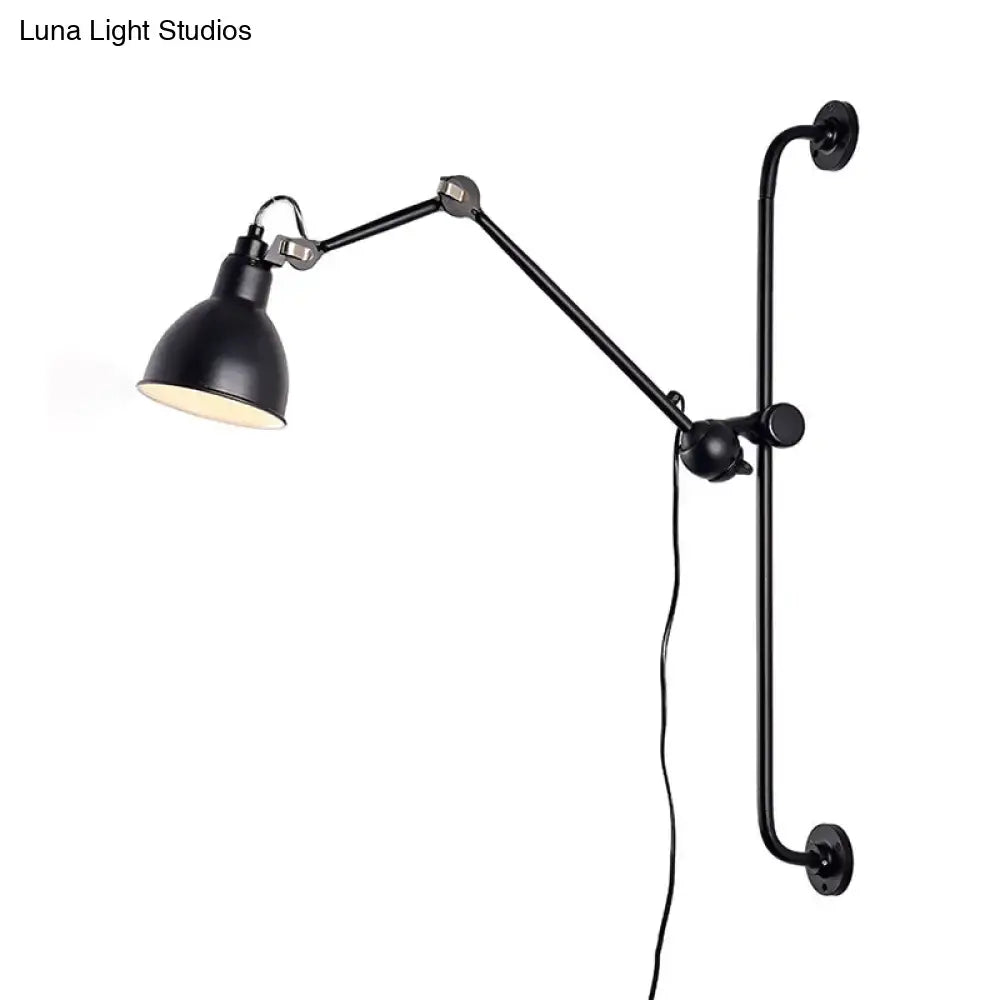 Modernist style black & white adjustable wall light dining room