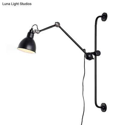 Modernist style black & white adjustable wall light dining room