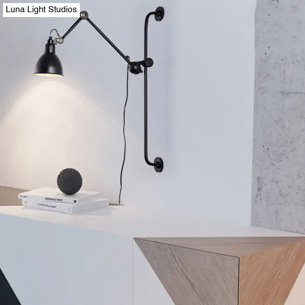 Modernist style black & white adjustable wall light dining room