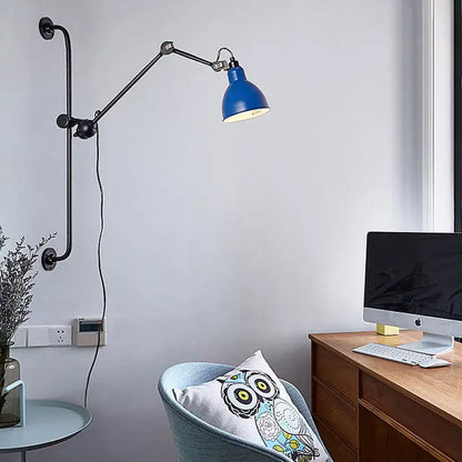 Modernist style black & white adjustable wall light dining room