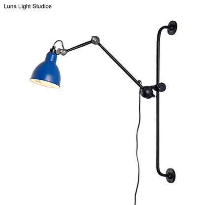 Modernist style black & white adjustable wall light dining room