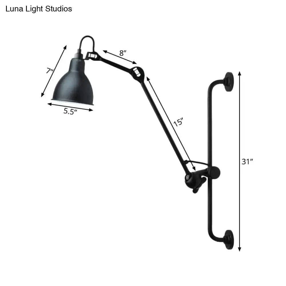 Modernist style black & white adjustable wall light dining room