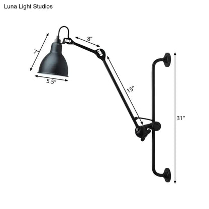 Modernist style black & white adjustable wall light dining room