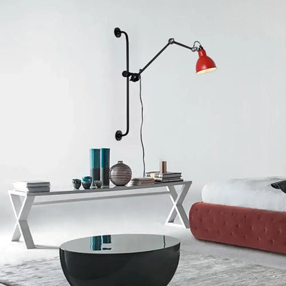 Modernist style black & white adjustable wall light dining room